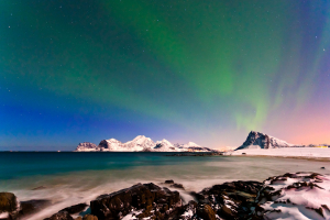Nordlicht in Sandness, Lofoten